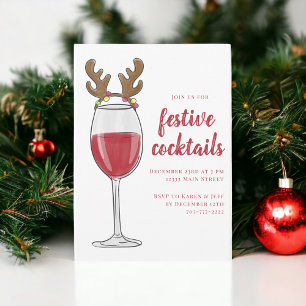 Weihnachtscocktails Weihnachtsfeier Rentier Einladung