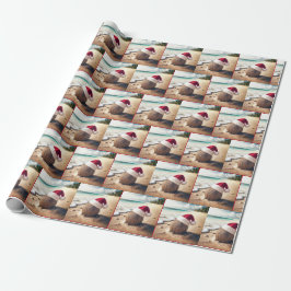 Weihnachtscoconut am Strand Geschenkpapier