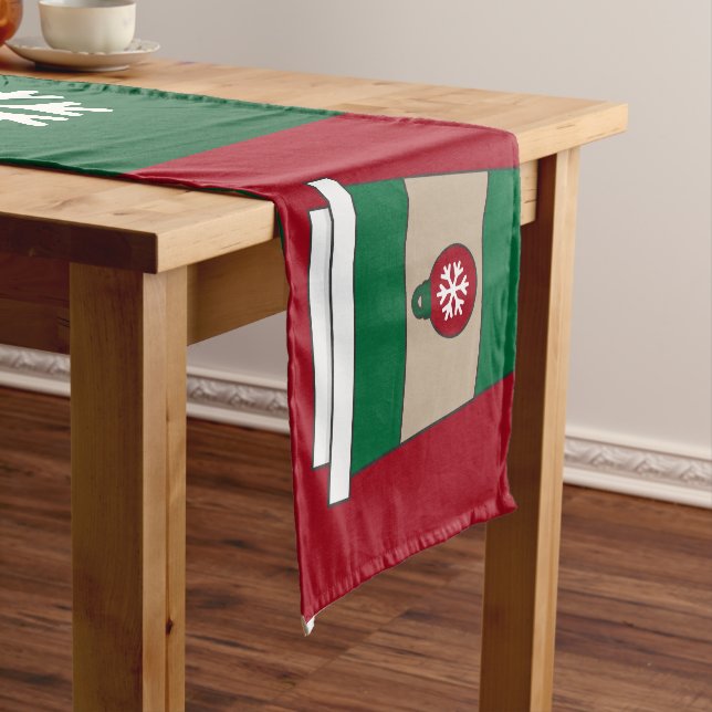 Weihnachtscoffes Schneeflocken Kurzer Tischläufer (Beispiel)