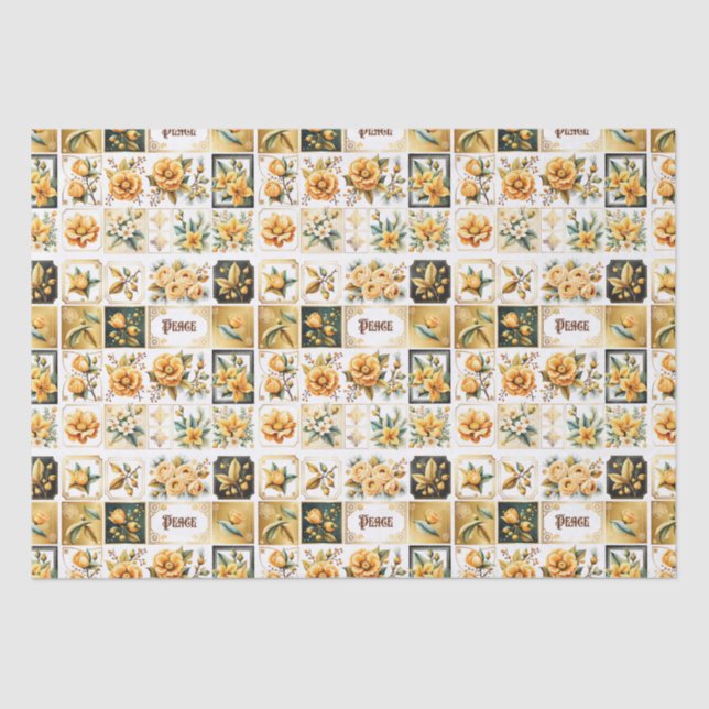 WeihnachtsCollage in Gold Seidenpapier (Vorderseite)