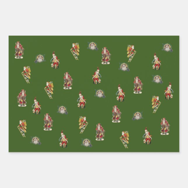 Weihnachtscollagen Wrapping Paper Sheets Geschenkpapier Set (Vorderseite)