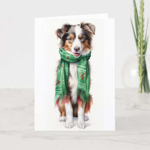 Weihnachtscollie, Border Collie, Australischer Sch Feiertagskarte
