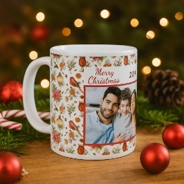 Weihnachtsconen Kiefernfamilien Foto rot Kaffeetasse