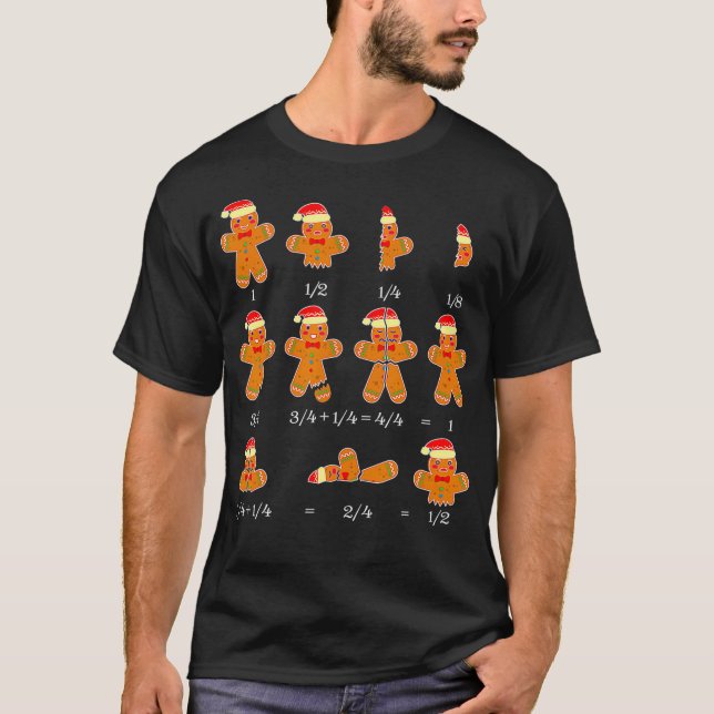 Weihnachtscookies Weihnachtsmannmütze Fractions Ma T-Shirt (Vorderseite)