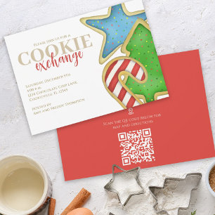Weihnachtscookies Weiße QR-Code-Karte Einladung