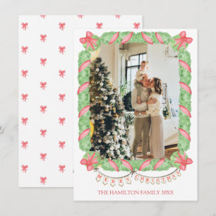 Weihnachtscoquette Garland Foto Grandmillennial Feiertagskarte