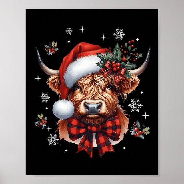 Weihnachtscoquette Hochland Kuh Niedlich Moo Cow X Poster (Vorne)