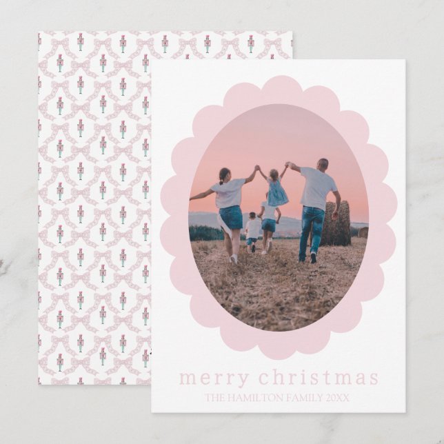 Weihnachtscoquette Nutcracker Grandmillennial Feiertagskarte (Vorne/Hinten)