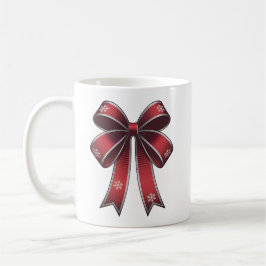 Weihnachtscoquette Red Bow & Snowflakes Design Tas Kaffeetasse