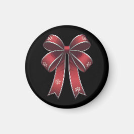 Weihnachtscoquette Roter Bogen mit Schneeflocken Magnet