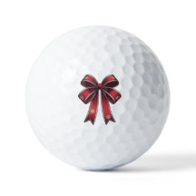 Weihnachtscoquette Roter Bow & Snowflakes Golf Bal