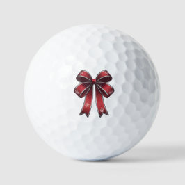 Weihnachtscoquette Roter Bow & Snowflakes Golf Bal Golfball