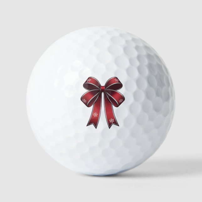 Weihnachtscoquette Roter Bow & Snowflakes Golf Bal Golfball (Vorderseite)