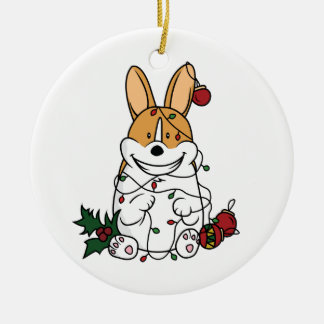 Weihnachtscorgi-Keramik-Verzierung Keramik Ornament
