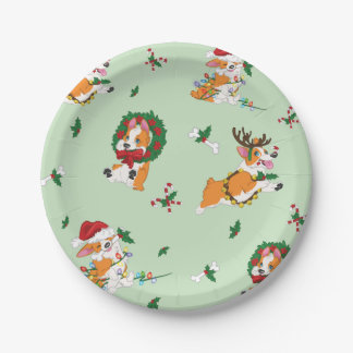 Weihnachtscorgi-Papier-Teller Pappteller