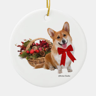 "Weihnachtscorgi-" Verzierung Keramik Ornament