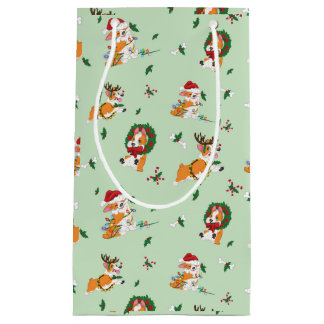 Weihnachtscorgis-Geschenk-Tasche Kleine Geschenktüte
