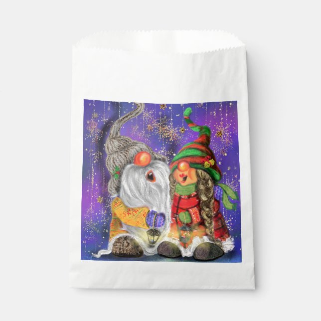 Weihnachtscouple Gnomes Fvor Bag Geschenktütchen (Vorderseite)