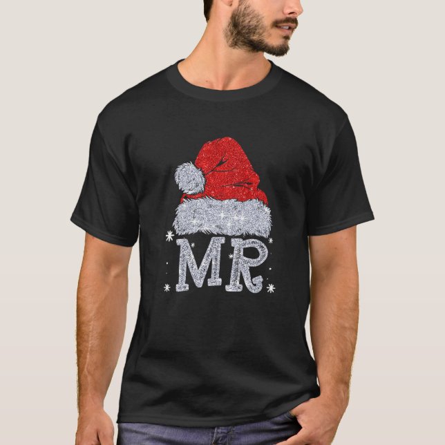Weihnachtscouple Matching Mr. und Mrs. Weihnachtsm T-Shirt (Vorderseite)