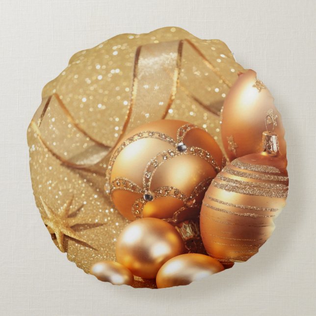 Weihnachtscousin Festif Rundes Kissen (Rückseite)