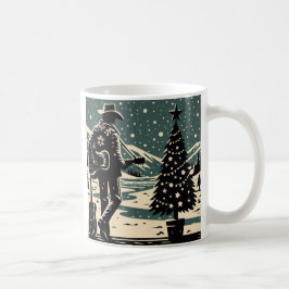 Weihnachtscowboy Block Druck Tasse