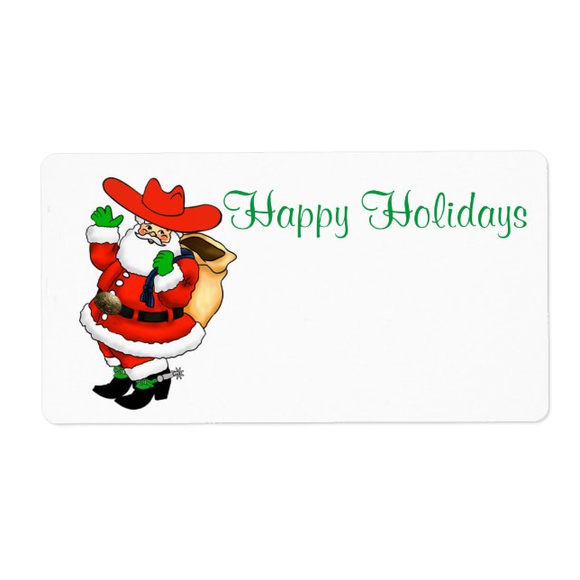 Weihnachtscowboy-Gütezeichen oder Namensschild (Vorne)