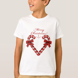 Weihnachtscreme Cane Herz Ekg Streifen Custom T-Shirt