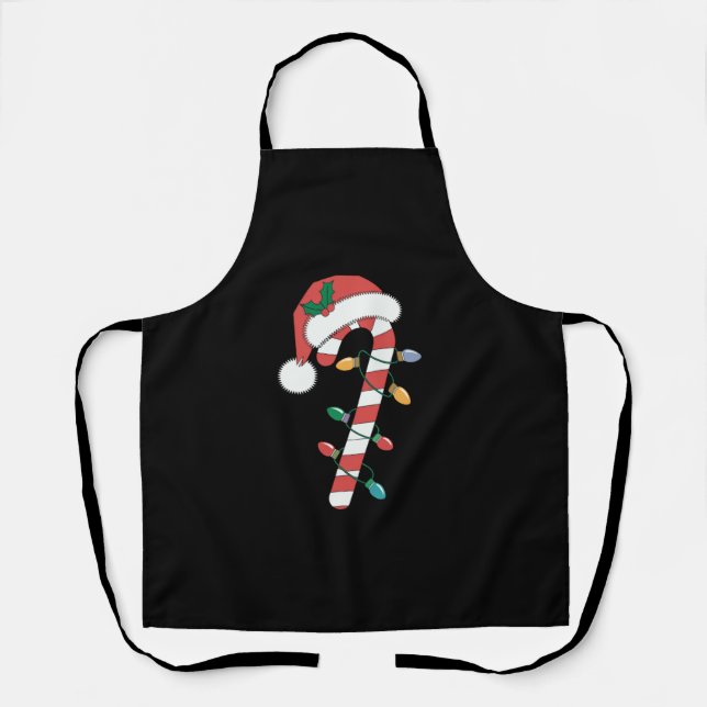 Weihnachtscreme Cane Santa Xmas Kinder Schürze (Vorderseite)