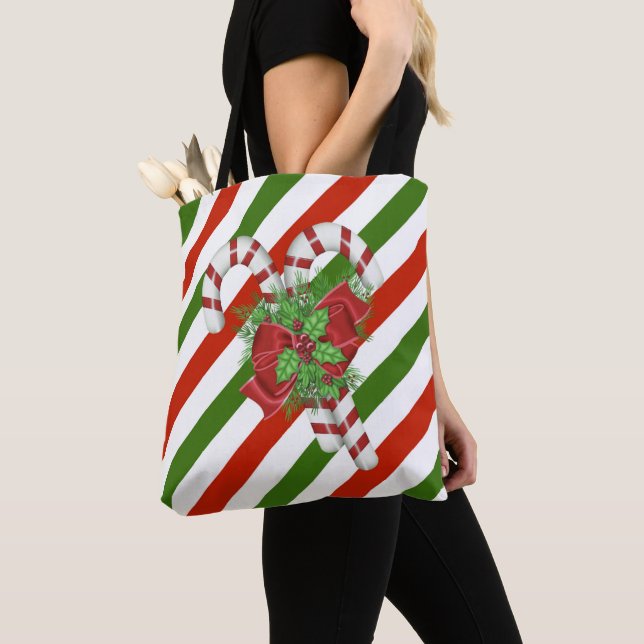 Weihnachtscreme Cane Tote Bag (Von Nahem)