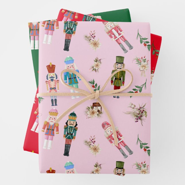 Weihnachtscreme-Collage Geschenkpapier Set (Beispiel)