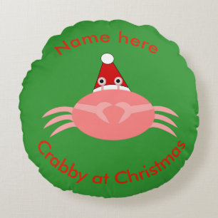 Weihnachtscreme Custom Pillow Rundes Kissen