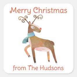 Weihnachtscreme für Wasserfarben - Geschenkartikel Quadratischer Aufkleber