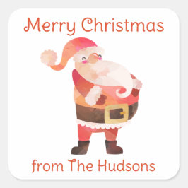 Weihnachtscreme für Wasserfarben Quadratischer Aufkleber