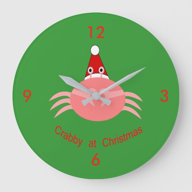 Weihnachtscreme Große Wanduhr (Vorderseite)