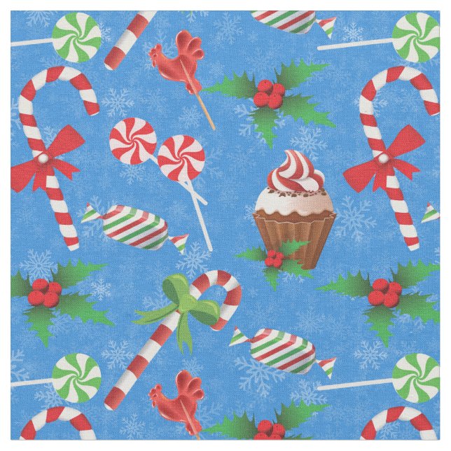 Weihnachtscreme, Lollipop und Kuchen Stoff (Nahaufnahme)