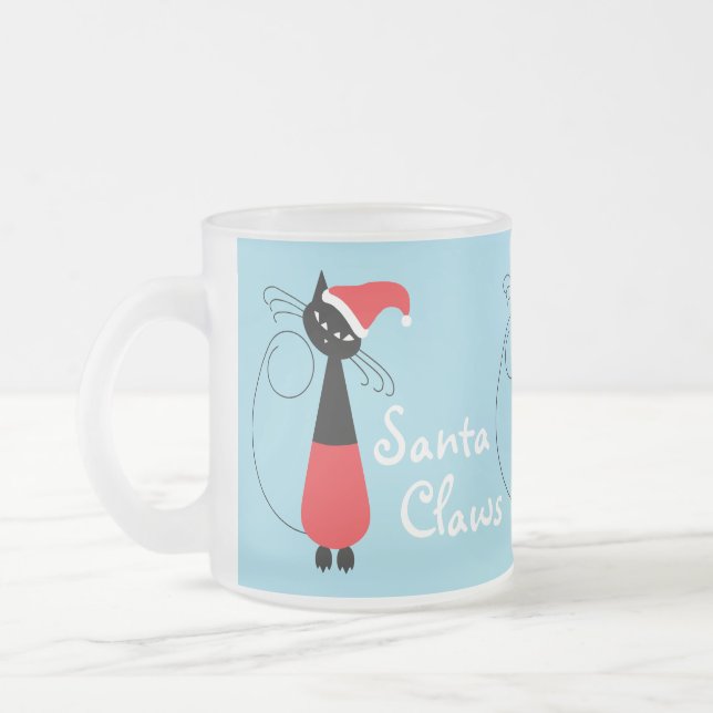 Weihnachtscreme Mattierte Glass Kaffee Tasse (Links)