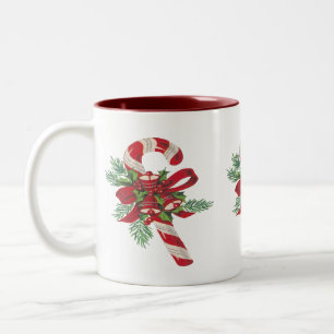 Weihnachtscreme mit dekorativem Band Zweifarbige Tasse