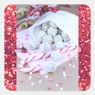 Weihnachtscreme Quadratischer Aufkleber