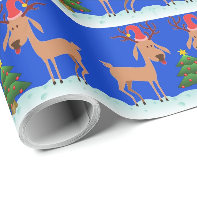Weihnachtscreme - Reindeer Design Geschenkpapier (Rolleneckpunkt)