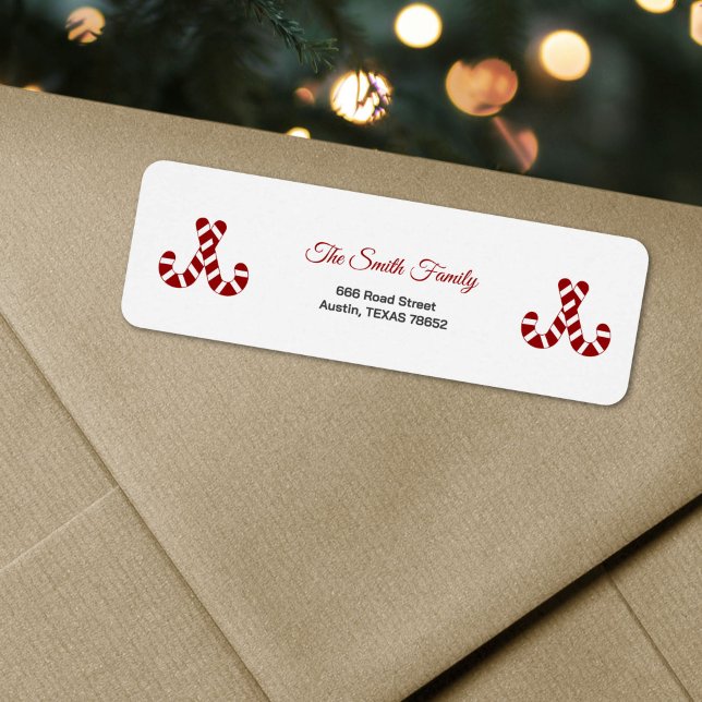 Weihnachtscreme-Rücksendeadresse (Christmas Candy Cane Return Address Label)
