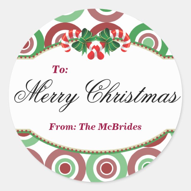 Weihnachtscreme Runder Aufkleber (Vorderseite)