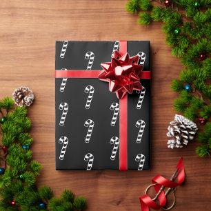 Weihnachtscreme Schwarz-weißes Muster Spaß niedlic Geschenkpapier