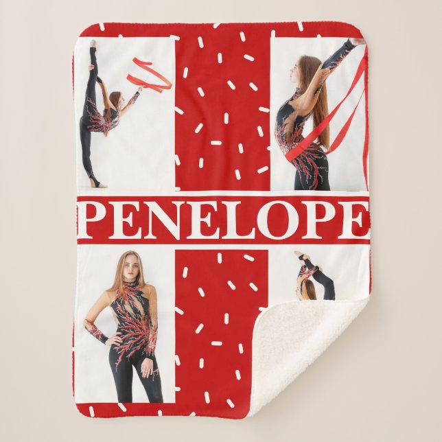 Weihnachtscreme Sprinkle 4 FotoCollage Sherpadecke (Vorderseite)