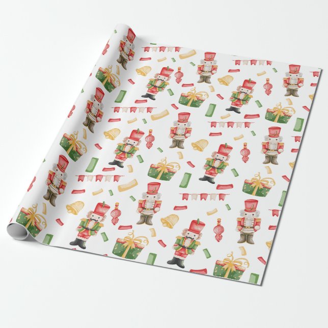Weihnachtscreme und Dekorationen Geschenkpapier (Ungerollt)