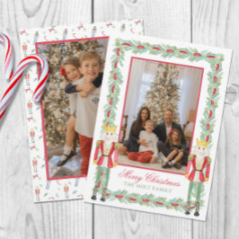 Weihnachtscreme und Foto in Garland Feiertagskarte