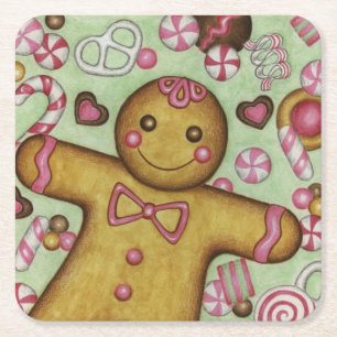 Weihnachtscreme-Untersetzer Rechteckiger Pappuntersetzer