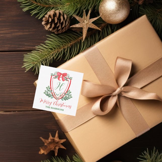 Weihnachtscreme-Wappen für Aquarellfarben Mitteilungskarte (Von Creator hochgeladen)