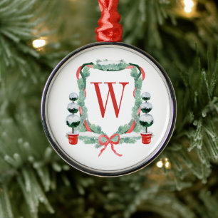 Weihnachtscreme-Wappen Ornament Aus Metall