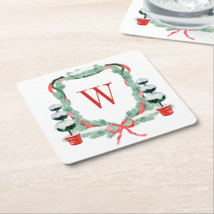 Weihnachtscreme-Wappen Rechteckiger Pappuntersetzer