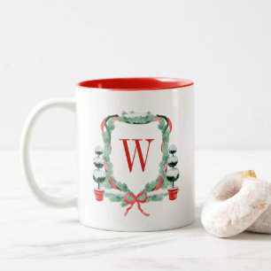 Weihnachtscreme-Wappen Zweifarbige Tasse